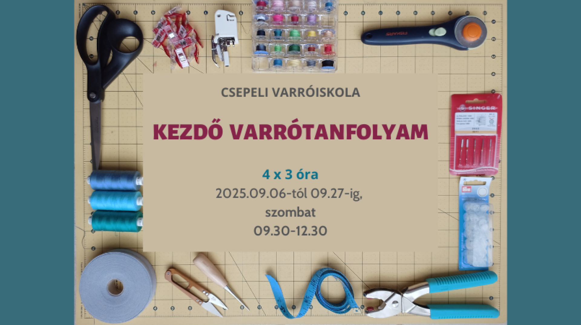 Kezdő Varrótanfolyam - 2025 szeptember