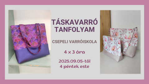 Táskavarrás - középhaladó tanfolyam, 2025 szeptember