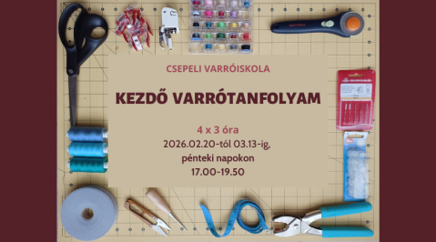 Kezdő Varrótanfolyam - 2026 február / március