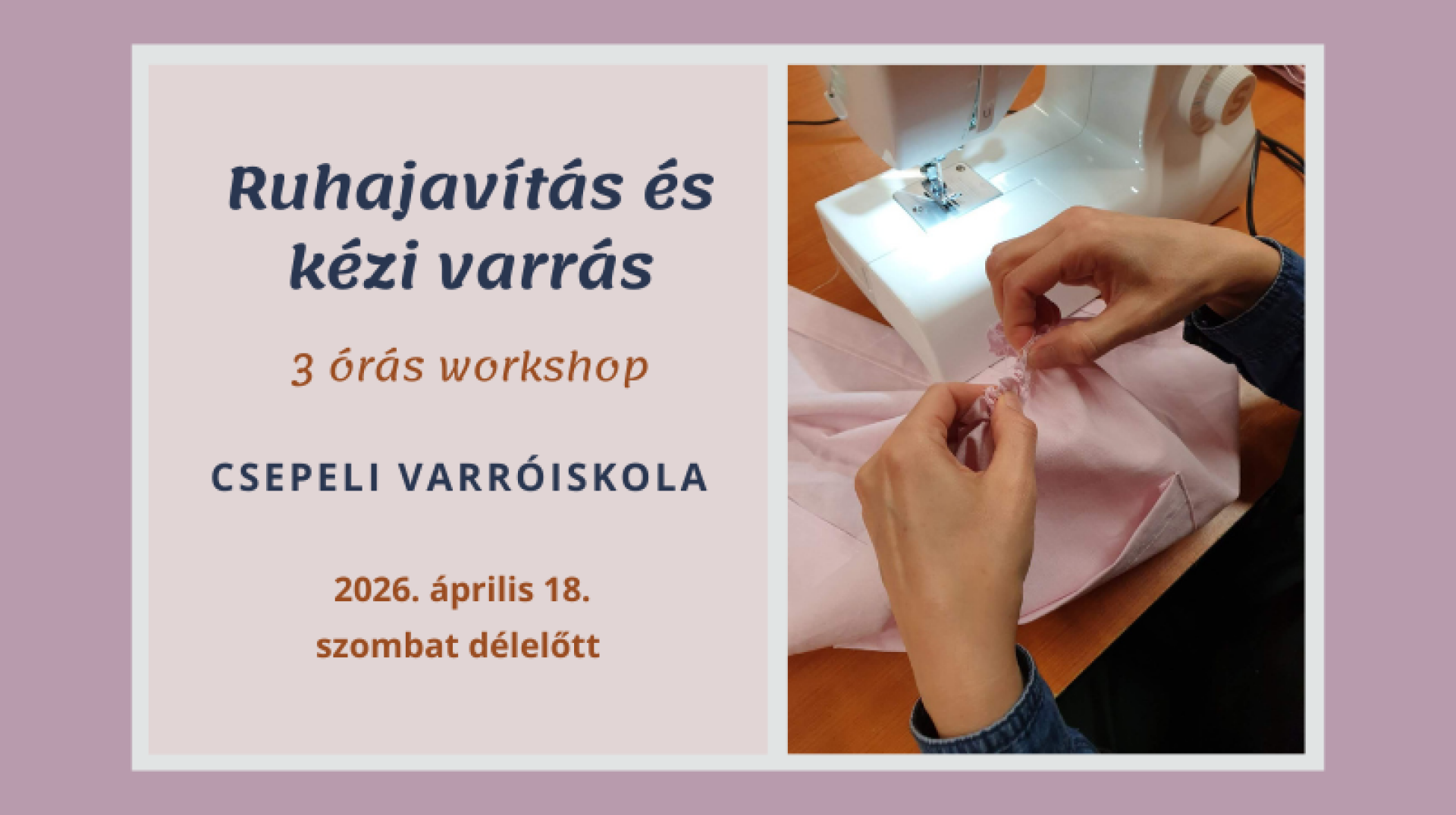 Ruhajavítás és kézi varrás workshop 