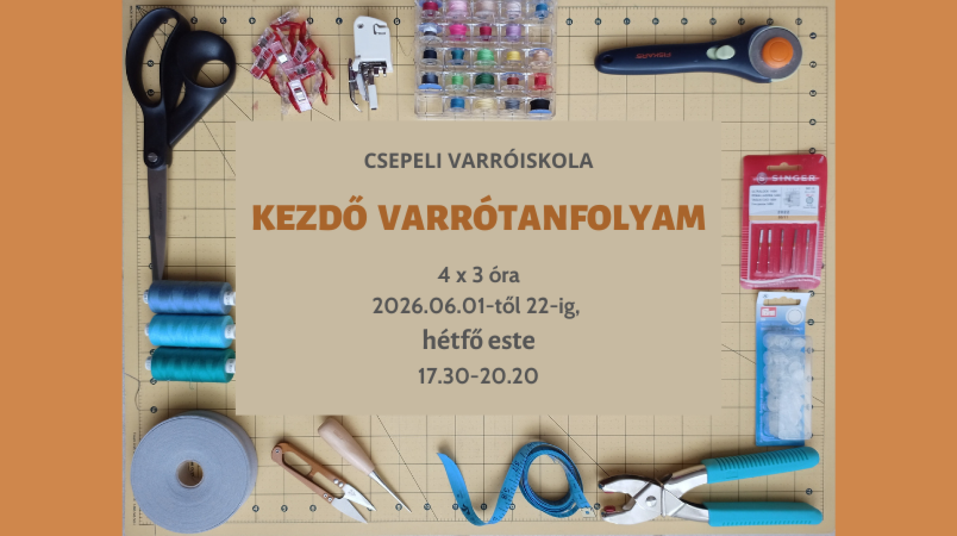 Kezdő Varrótanfolyam 2026 június