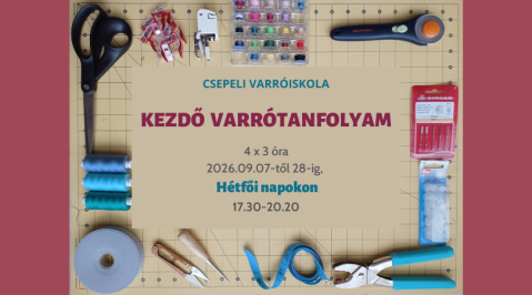 Kezdő Varrótanfolyam - 2026 szeptember