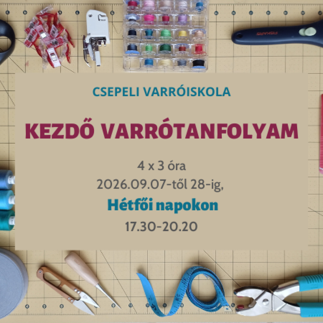 Kezdő Varrótanfolyam 2026 szeptember